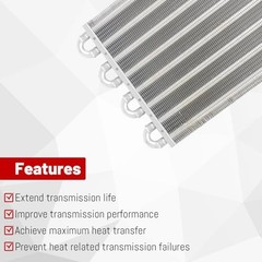5/16″ Transmission Oil Cooler, 8 Pass Tube and Fin Cooler Kit Sliver-8 Pass