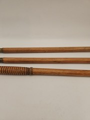 Vintage 3 pc Wood Wooden Rifle Shotgun Gun Barrel Cleaning Rod w/ Brass Jag Tip