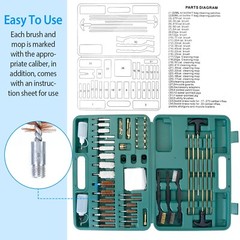 Universal Gun Cleaning Kit Clean Brushes Mops Muff Guard w/Case For Rifle Pistol