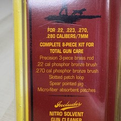Outers RIFLE CLEANING KIT .22 .223 .270 .280 7mm Aluminum Rod Bore – 8 Piece Kit