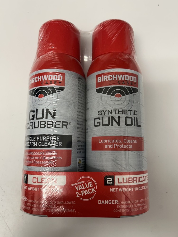 Birchwood Casey Gun Scrubber & Synthetic Gun Oil Aerosol Combo 2 Per Pack .