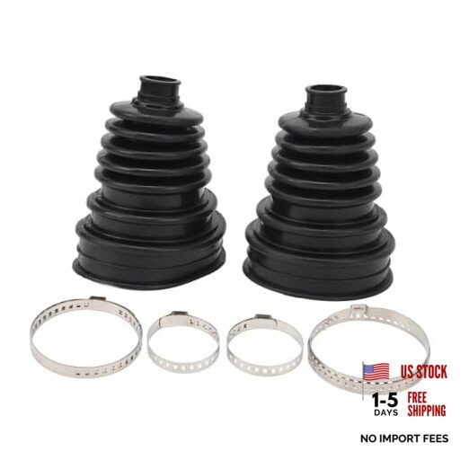 2 PCS CV Joint Boot Kit, Universal Flexible CV Axle Boot with Clamps, Constant