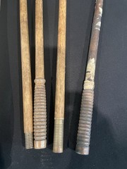 Vintage Wood 3 Piece Shotgun Cleaning Rod With Brass Tip, Brass couplings