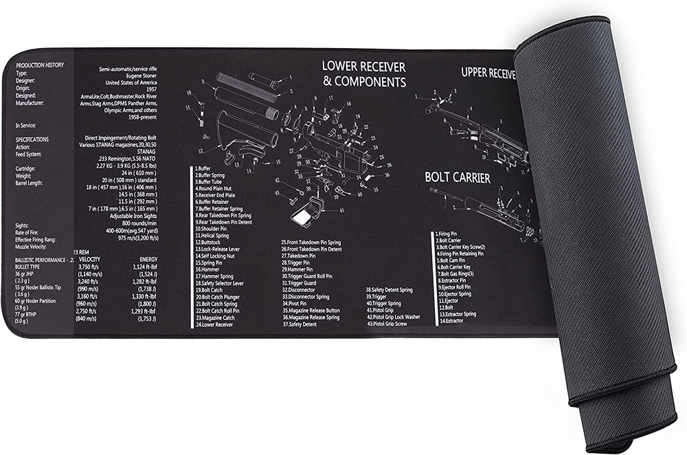 Gun Cleaning Mat for Rifle Pistol Shotgun 37 x 12”,Magnetic Surface Thick Mat
