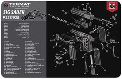 TekMat Sig Sauer P238 – 17″x11″ Gun Cleaning Mat – TEK-R17-SIGP238