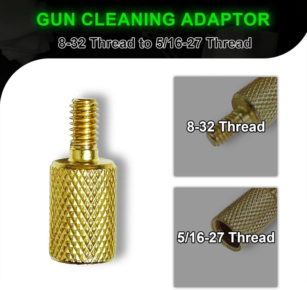 Cleaning Rod Fitting Brass Adapter 5-40/8-32 Male Thread 8-32/5/16-27/10-32