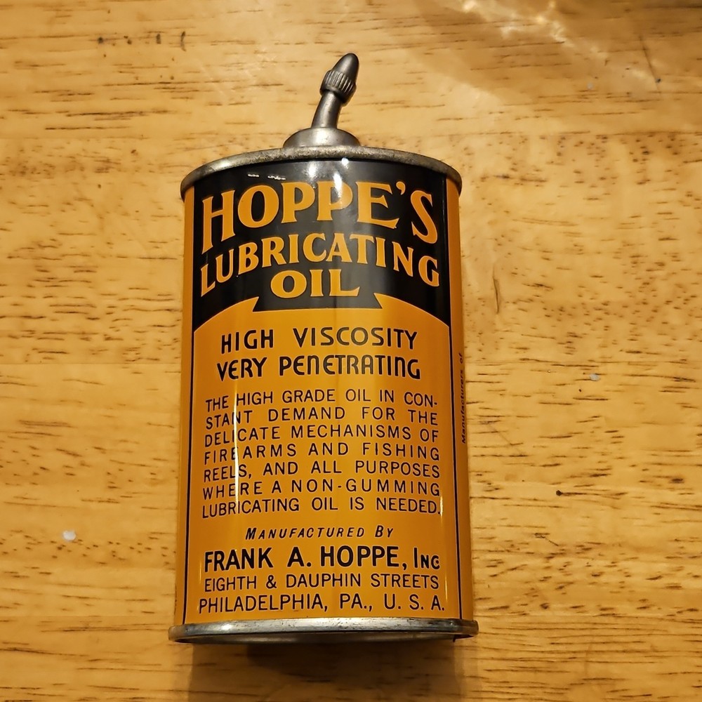 Hoppe’s High Viscosity Lubricant Metal Tin Vintage Very Penetrating Non-Gumming