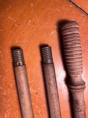Vintage Shotgun Cleaning Rod 3 Pc Wooden Brass Gun Cleaning Rod 36” Antique