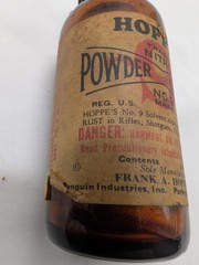 Vintage 1950s Hoppe’s No. 9 Nitro Powder Solvent Glass Bottle EMPTY