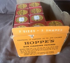 VTG NOS HOPPES Gun Cleaning Patches Store Display Lot of 9 full boxes (900)
