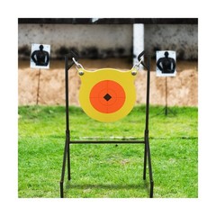 AR500 Steel Shooting Gong Target 0.5″ Thick 9.5″ Dia – w/ Stand & Hardware