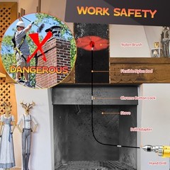Chimney Sweep Kit, Chimney Cleaning Kit with 9 Flexible Chimney 30 Feet Black