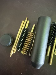 Universal Gun Cleaning Kit .22 .30 Cal Rifle Pistol Brush Set w/ Case New Open