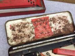 Montgomery Wards Western Field Gun Cleaning Kit Box & Sears JC Higgins Parts Vtg
