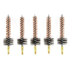 5 Pieces Bronze Bristle Bore Cleaning Brush Thread for Rifle with 50 Patches