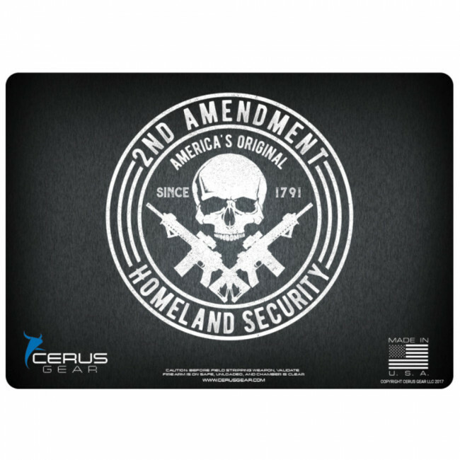 CERUS GEAR HM2AMLIFBKDT 3MM PROMATS 12″X17″ 2ND AMENDMENT BLACK DISTRESS