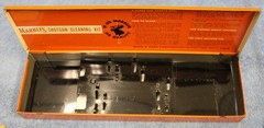 Marble’s Shotgun Cleaning Kit Orange Tin Rifle Shotgun Rods Brushes Patches Oil