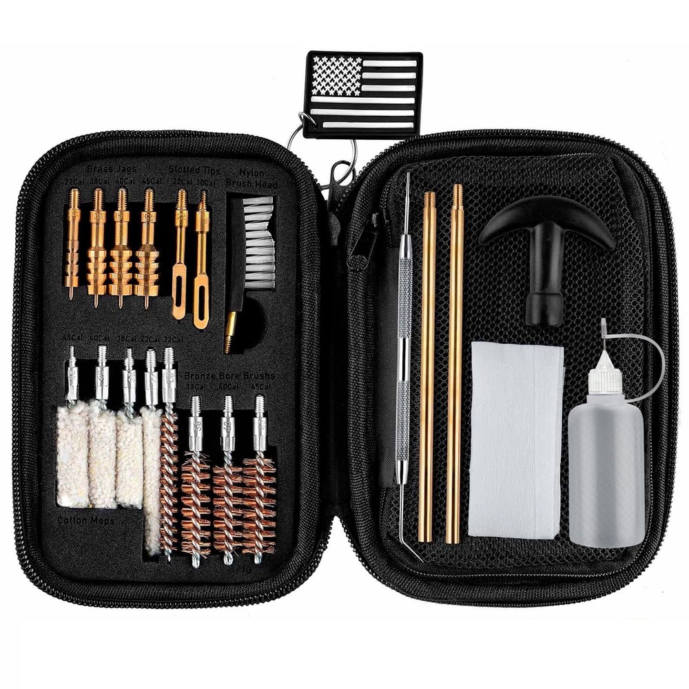 23Pc Gun Cleaning Kit Bore Brush Set .22 .357 .38 9mm .40 .45 Pistol