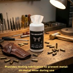 160Pcs 3-in-1 Gun Cleaning Wipes, CLP Lubricant Cloths for Hunters & Gun Owners
