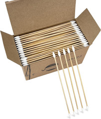 200/400 Pcs Gun Cleaning Swabs with Double Pointed Tips, 6 Inch Sturdy Bamboo St