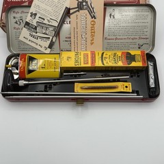 Vintage Outers Gunslick Rifle Cleaning Kit Heavy Gauge Steel Case Box Booklets