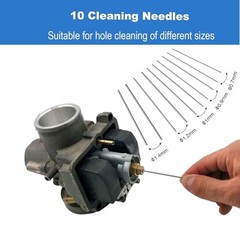 Carburetor Cleaning Kit, 13 Wires + 10 Needles + 5 Brushes + 1 Pick, Premium