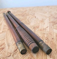 Antique 3 Piece Shotgun Wood And Brass Cleaning Rod 12 Or 16 Gauge