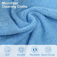 LIVOS Microfiber Cleaning Cloth Roll 80-Pack Reusable Tear Away Towels Blue Car