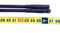 Lot of 2 Vintage Hickory 3-Piece Shotgun Cleaning Rod 37″ Wood Brass Antique