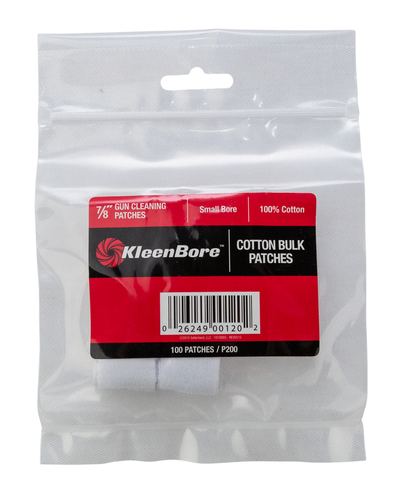 KleenBore P200 Cotton Patches .17/.177/.204 Small Bore Rifle 100% Flannel 100PK