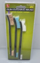 3-PIECE GUN CLEANING DOUBLE ENDED BRUSH SET NYLON PLASTIC COPPER BRAND NEW 7″