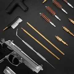Swiss+Tech 16PC Handgun Cleaning Kit Cleaning Rod Bore Brushes Cleaning Patches