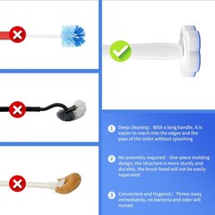 Topo Bear Disposable Toilet Bowl Brush with 40 Toilet Wand Refills – Hygienic Cl