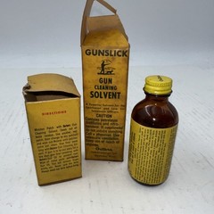 Vintage Outers Gunslick Solvent Bottle And Gun Cleaning Patches Boxes T4B