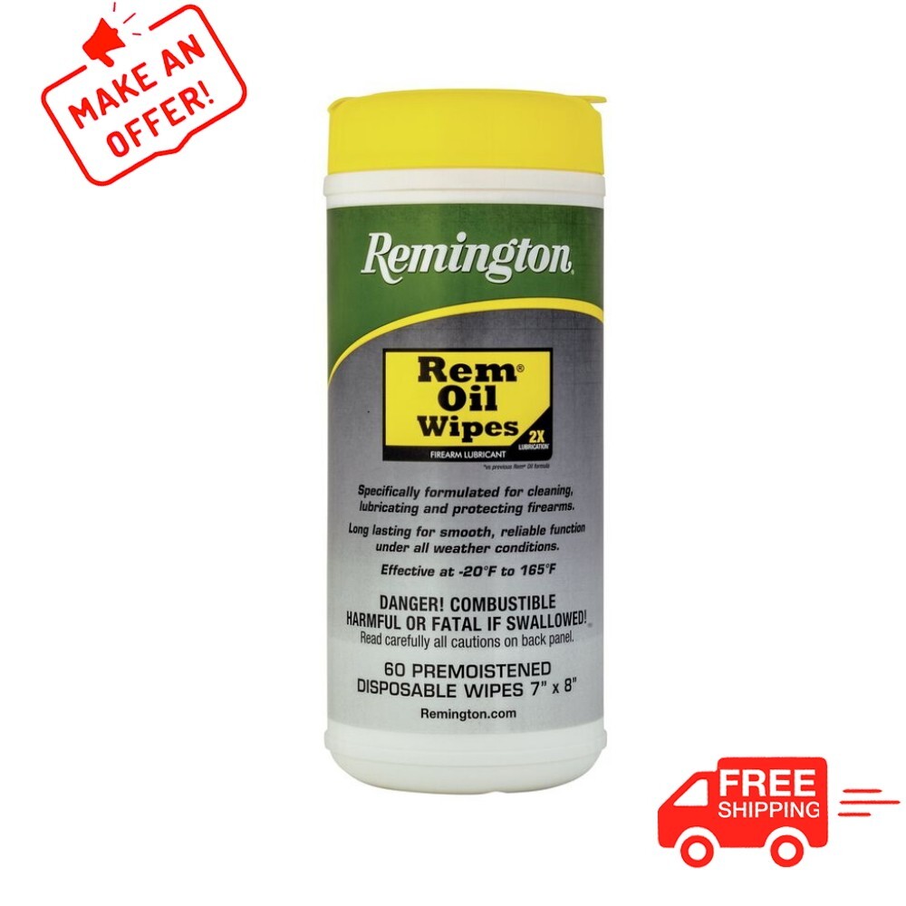 Remington 18384 Oil Wipe Package 60 7 inch x 8 inch wipes