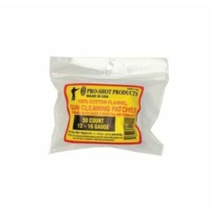 Pro-Shot Cotton Flannel Cleaning Patches 12-16 Gauge Shtgn. 3″ Sq. 50CT #104