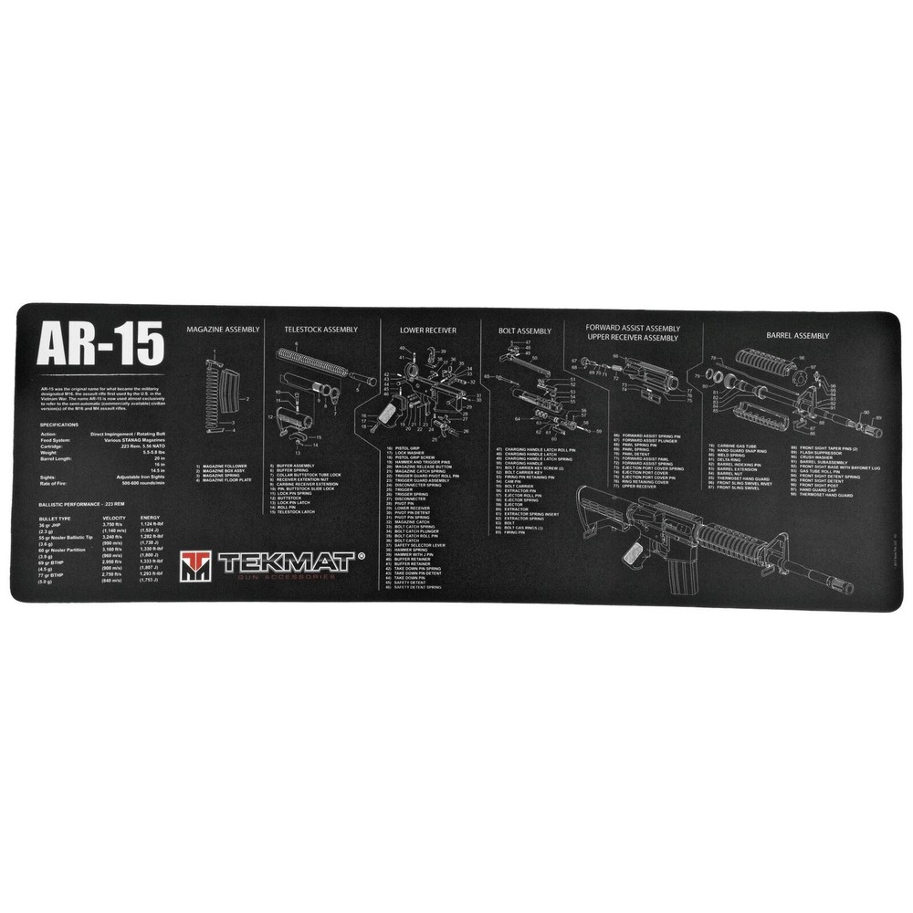 TekMat Rifle Mat w/Small Microfiber TekTowel Packed In Tube 12″x36″ Black