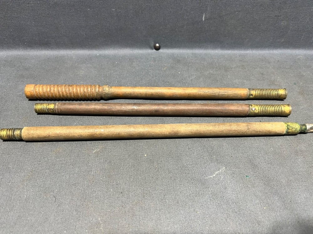 Vintage original 3 piece wood & brass shotgun cleaning rod