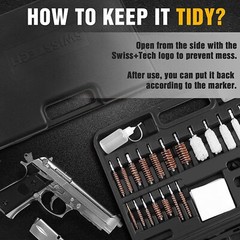 Swiss+Tech Universal Gun Cleaning Kit Metal Brushes Gun Cleaning Tool Set w/Case