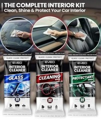 Car Wipes Interior Cleaning Kit -3-in-1 Car Cleaning Wipes 3 Pack (90 Wipes)