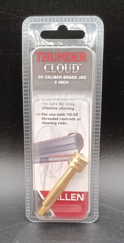 THUNDER CLOUD Loading Tip .50 Caliber Cleaning Brass Jag 2″