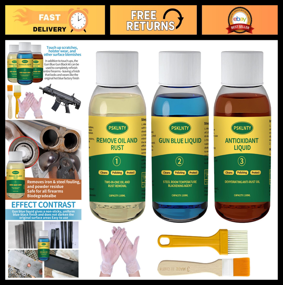 All-Inclusive Gun Bluing Kit – Liquid Blue Finishing, Rust Removal & Lubrication