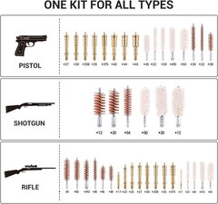 163pcs Universal Gun Cleaner Cleaning Kit Rifle Pistol Handgun Shotgun Firearm