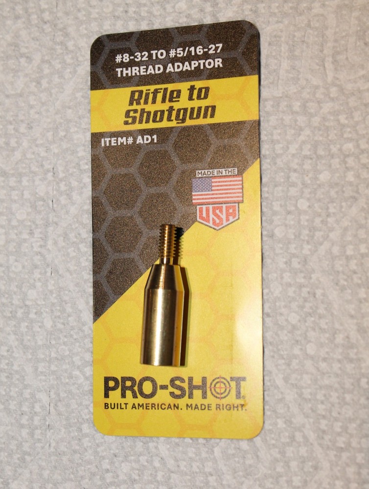 Pro Shot Adapter Convert 22 Caliber 8-32 Thread to Shotgun 5/16-27 Thread Brass