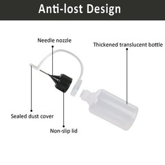 Yutetuter 6-Pack Oil Bottles Applicator (1 OZ) Needle Oiler 3.2 inches, white