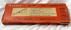 Vintage Marbles Gun cleaning kit, Tin box Original sleeve, Unused Excellent