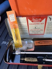 Vintage Outers Gunslick Rifle Cleaning Kit No. 479 38 Cal. In Red Metal Box