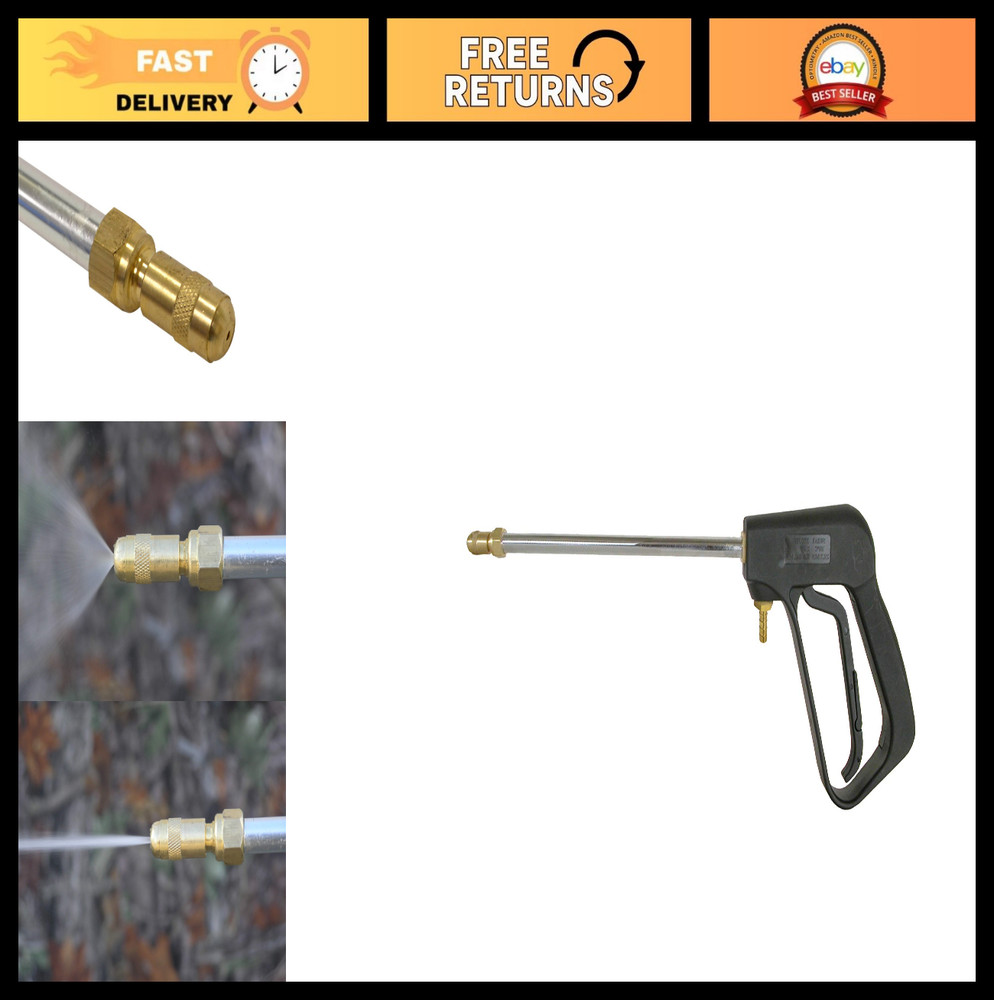 Adjustable Deluxe Pistol Grip Spray Gun – 7 GPM, 350 PSI, 9″ #18 Orifice