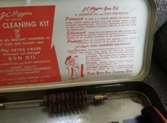 Vintage J C HIGGINS NO. 2140 Gun Cleaning Kit In Metal Box