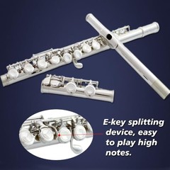 flute 16-hole closed-hole C-tone nickel-plated, beginner to play graded flute,